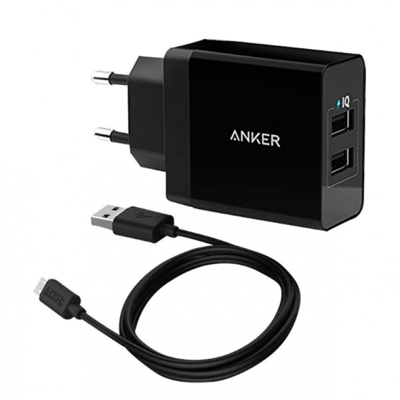 Anker 24W 2-Port USB Charger & Micro USB Cable Anker 24W 2-Port USB Charger & Micro USB Cable